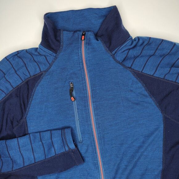 Smartwool Womens Large Merino Wool Baselayer Pullover Half Zip Blue (Read Desc) - Picture 3 of 9